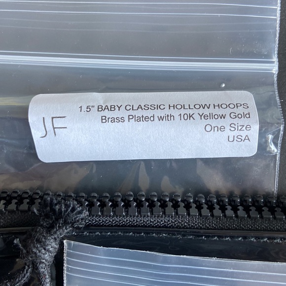 NWT Jennifer Fisher 1.5” classic hollow hoops brass plated with 10k yellow gold - Picture 2 of 3